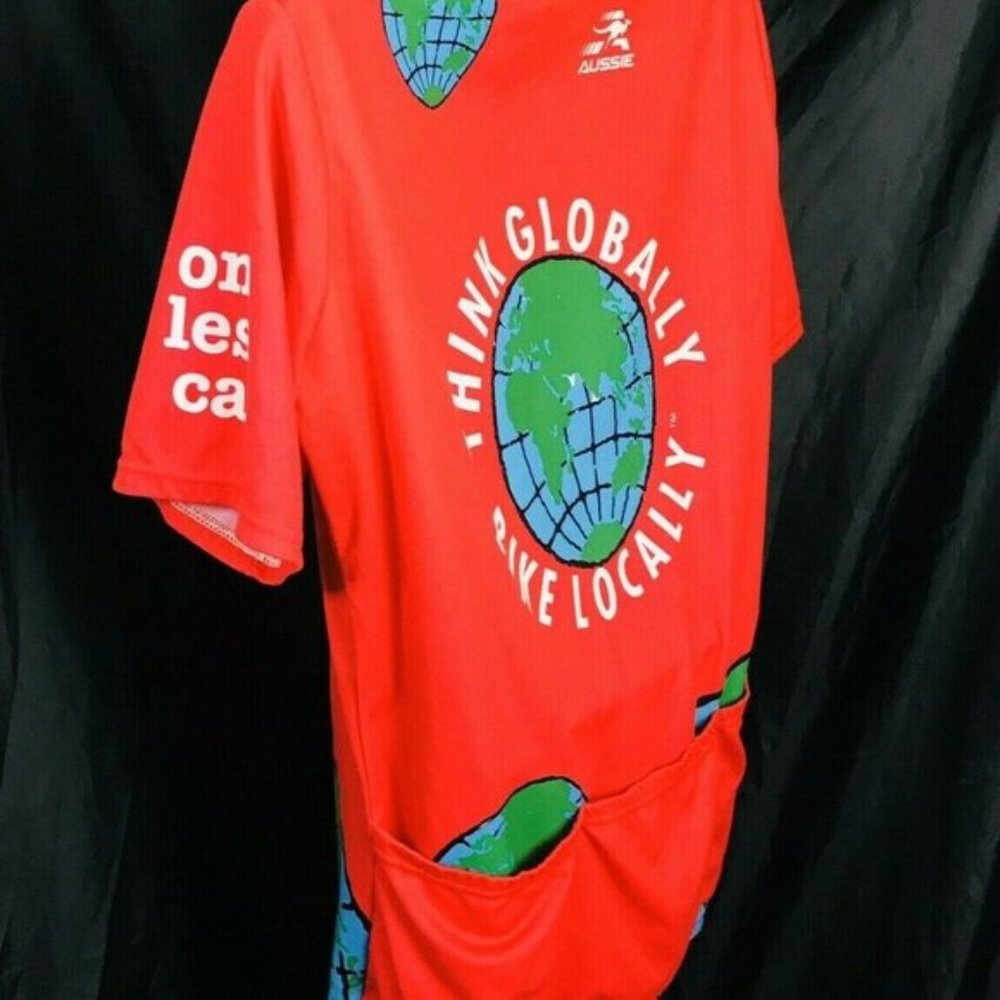 Aussie Cycling Jersey XXL Red One Less Car 1/4 Zip - Picture 9 of 9